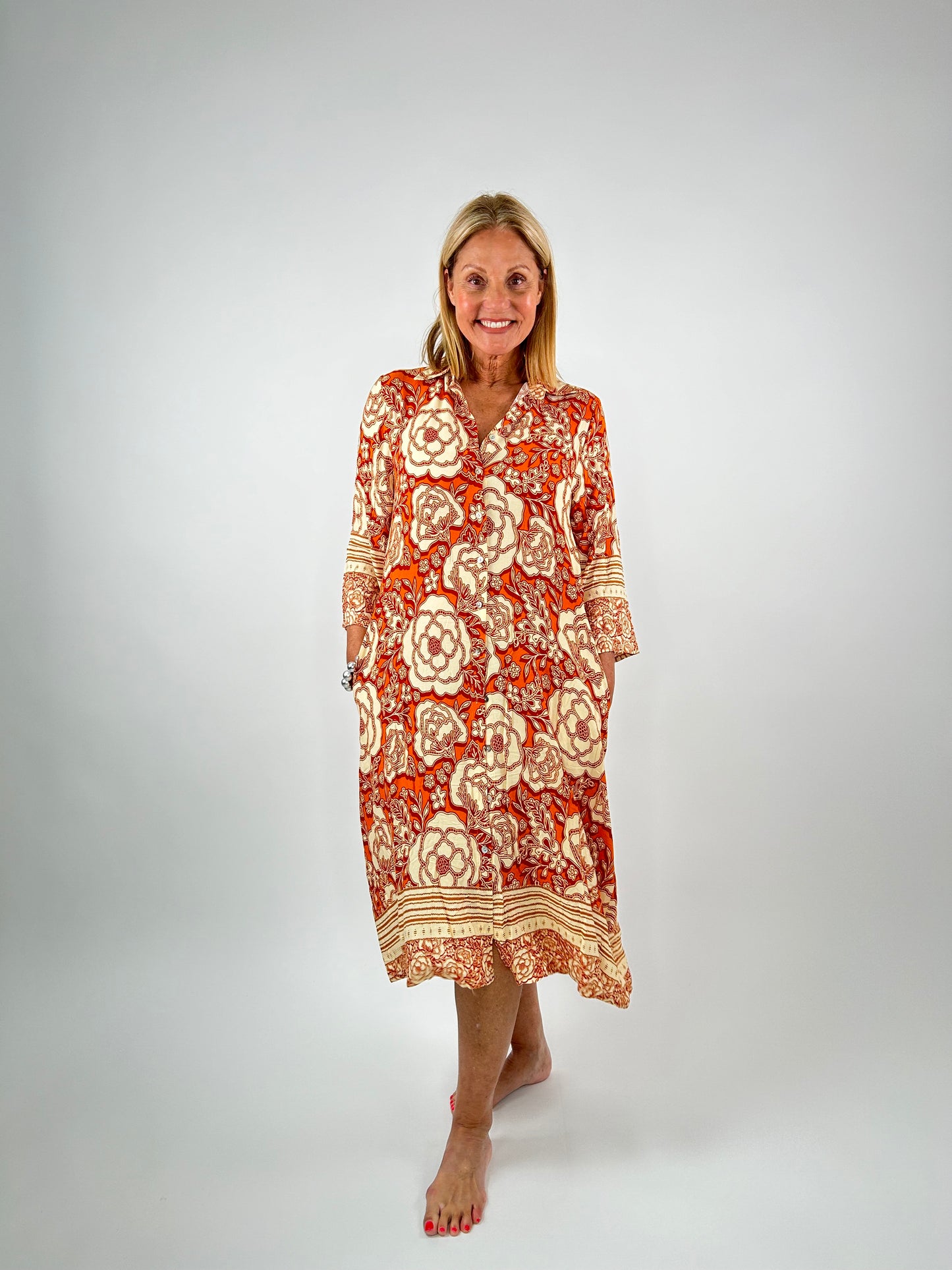 L.LL.FLOWER SHIRT DRESS